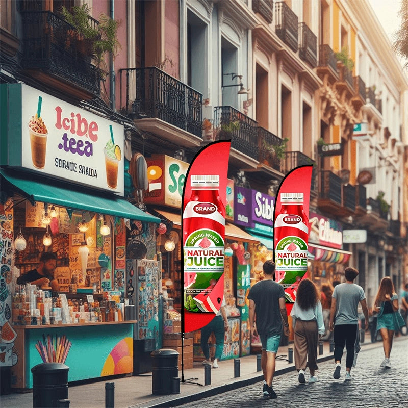 Professional Convex Flag with vibrant custom graphics and a lightweight Uni-Fit Pole system for impactful brand visibility.