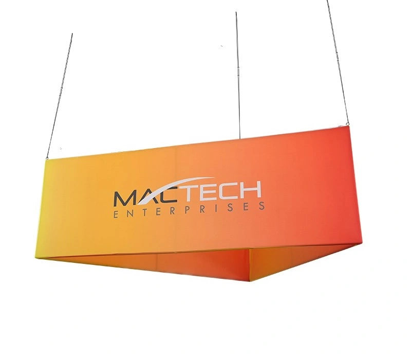 Triangle hanging sign with full color fabric graphics