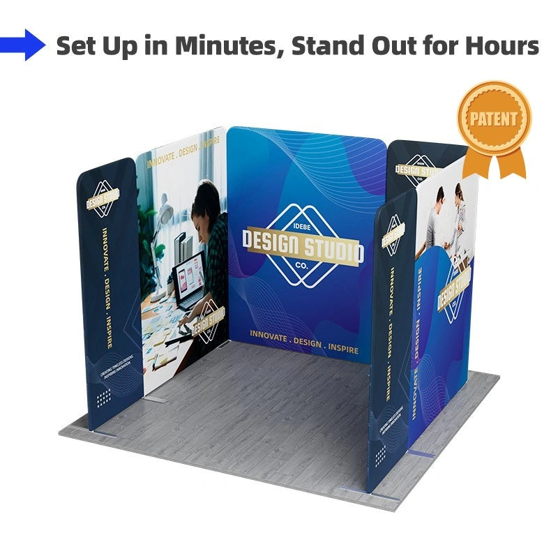 U-shaped magnetic trade show booth system 3x3m