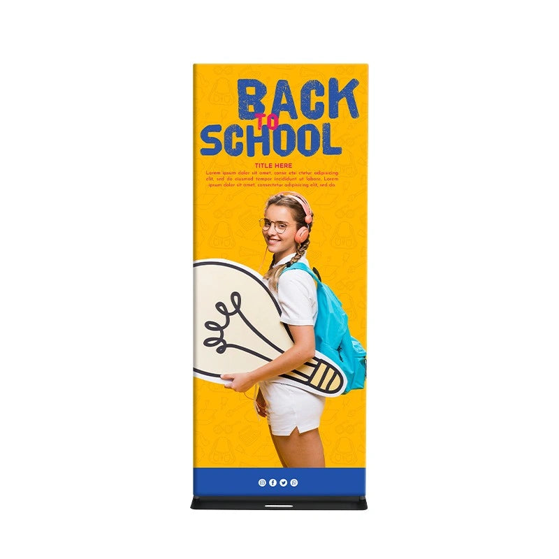 Round corner premium fabric banner stand with aluminum frame