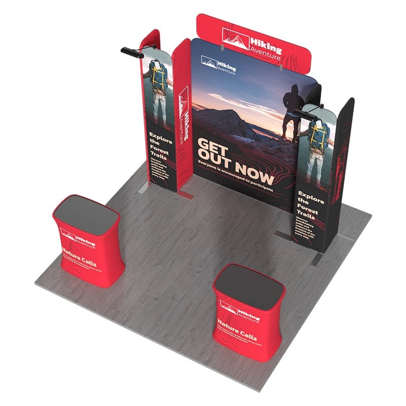 Professional B11 trade show booth display with premium fabric graphics for conferences and exhibitions