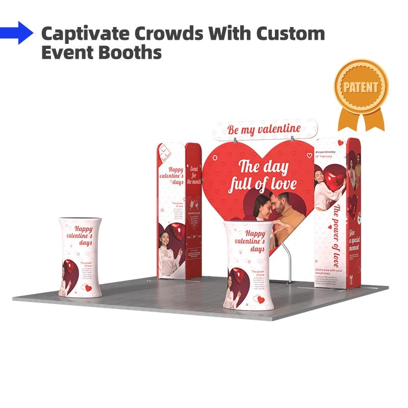 Custom 10x10 trade show booth kit D5 designed to create a bold and memorable exhibition presence