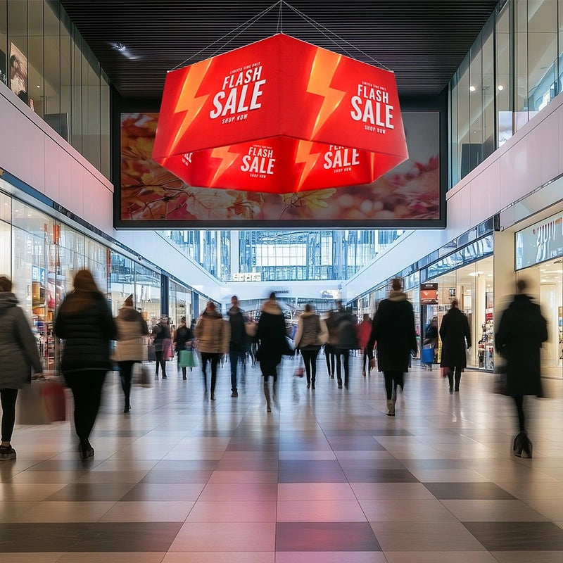 Suspended hexagon hanging sign with full-color sublimation print