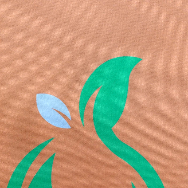 Folding event table with flame-retardant polyester fitted cover and vibrant custom printed graphics