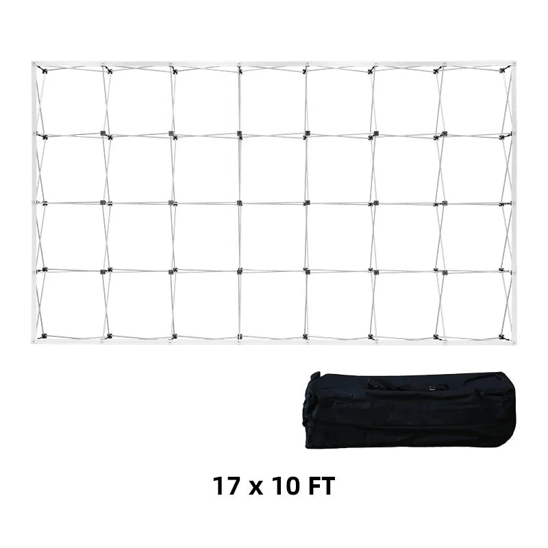 Custom fabric exhibition backdrop with straight profile and quick pop up frame