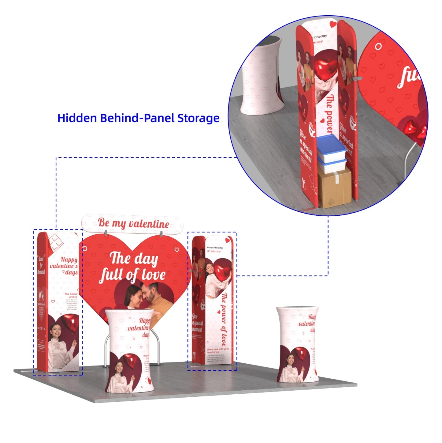 Reusable 10x10ft booth kit with custom branding for trade shows, conventions, and marketing campaigns