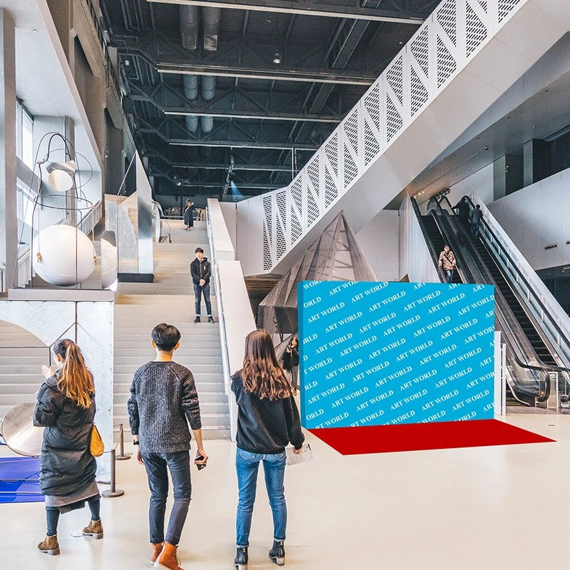 Tool-free straight fabric popup display installation