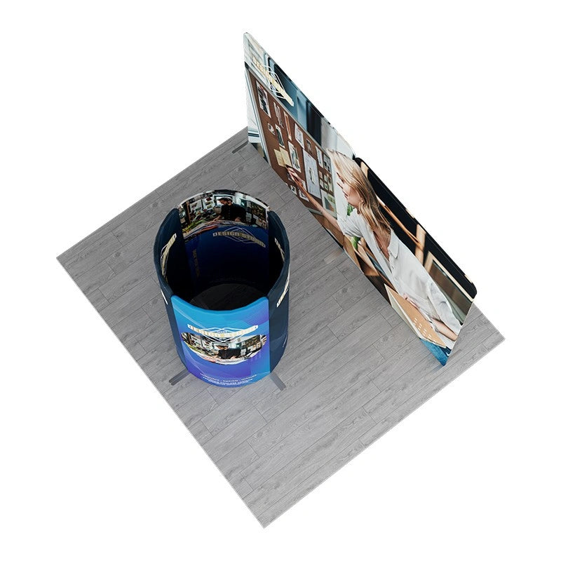 Magnetic fabric exhibition booth with professional back wall