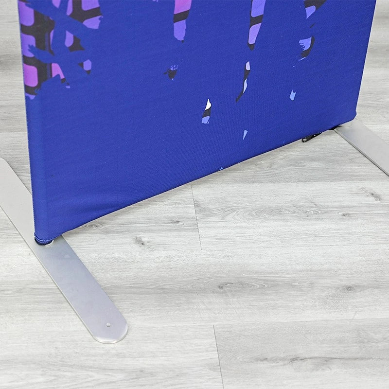 Custom branded arch backdrop with walk-through opening for corporate celebrations, promotions, and event activations