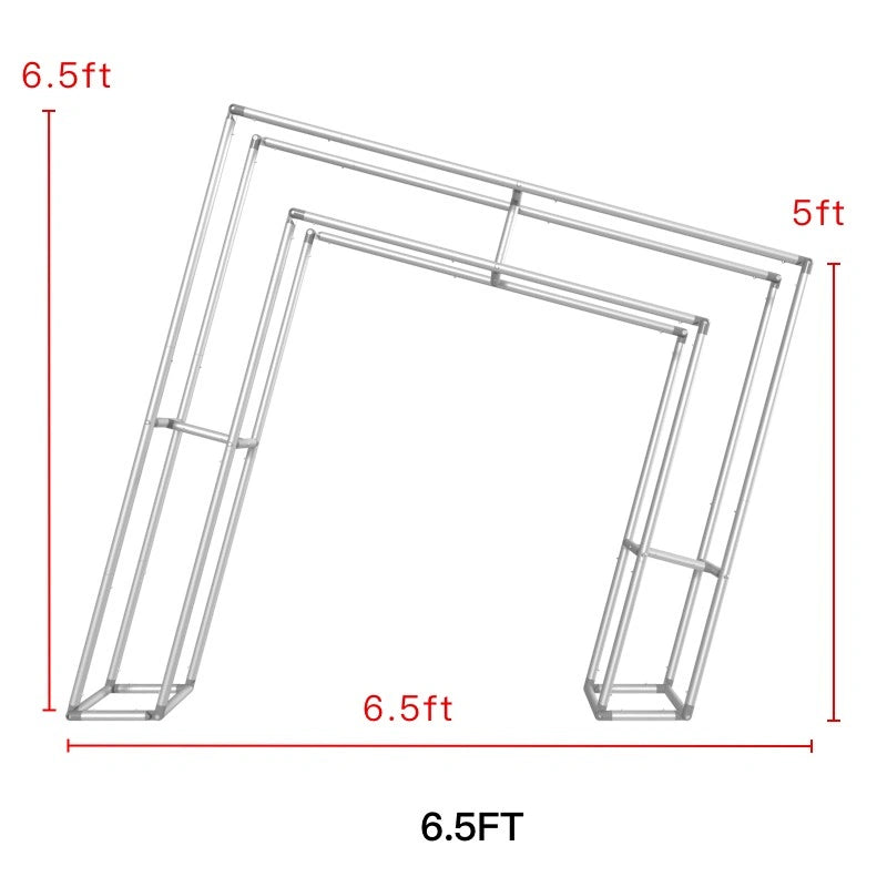 Layered 3D Slanted Arch Walls in multiple sizes creating a dimensional event and photo backdrop.