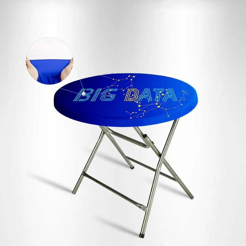 High-quality stretch table topper for trade shows, exhibitions, and marketing events.