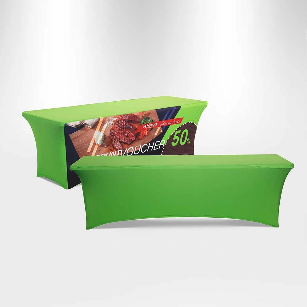 Professional stretch table cover for event branding