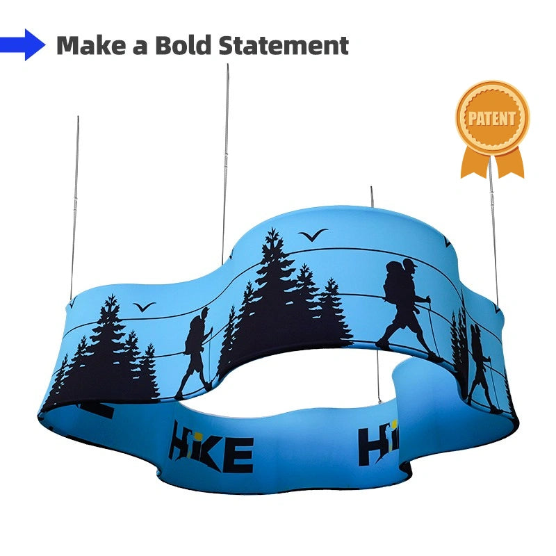 Cloud hanging banner for exhibition booth branding