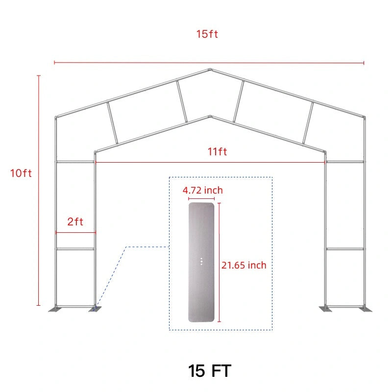 A-frame event arch with lightweight aluminum structure for weddings, parties, photoshoots, and corporate events