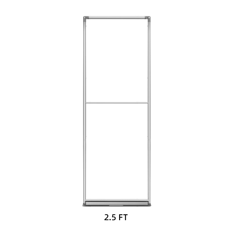 Tool-free setup premium fabric banner stand with square corners