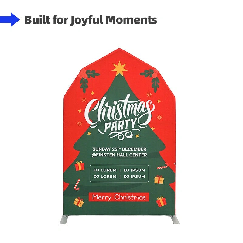 Flame-retardant 240g tension fabric barn arch backdrop for weddings and parties