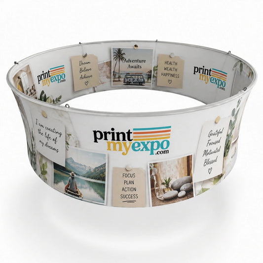 Circle Vision Board Hanging Display with custom motivational graphics