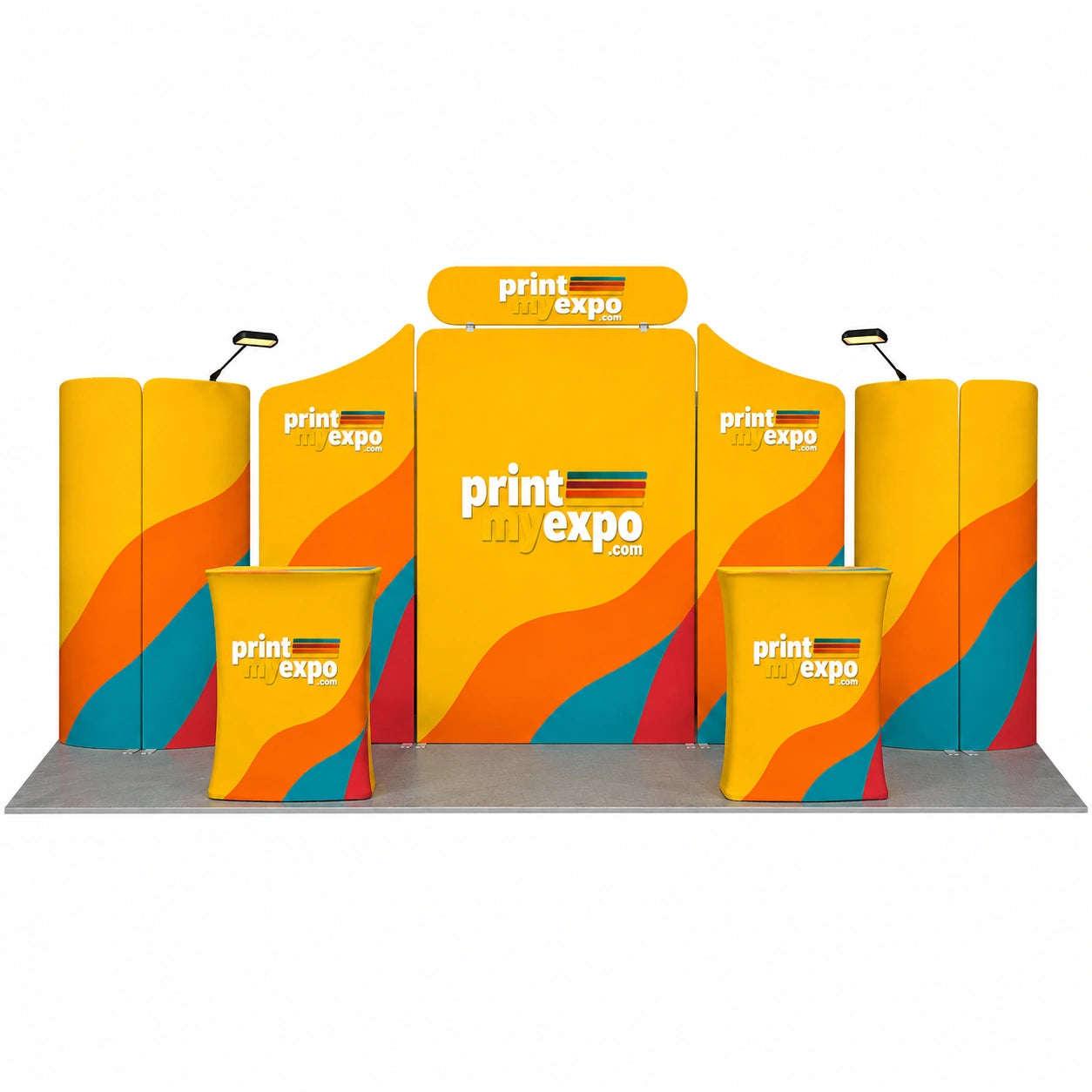 10x20ft Trade Show Booth Kit B9 with custom printed graphics for professional trade shows, expos, and business exhibitions