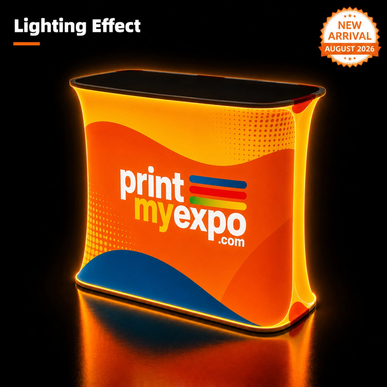 Deluxe Square Popup Booth with seamless fabric graphics for professional trade show and exhibition displays.