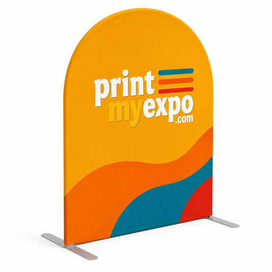 PrintMyExpo Custom Arch Backdrop for weddings, ceremonies, celebrations, photo areas, and branded event experiences