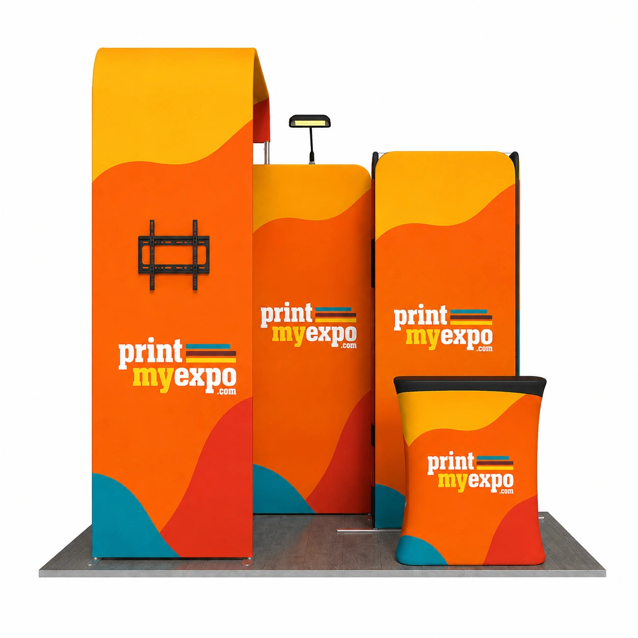 10x10ft Trade Show Booth Kit B8 with custom printed exhibition graphics