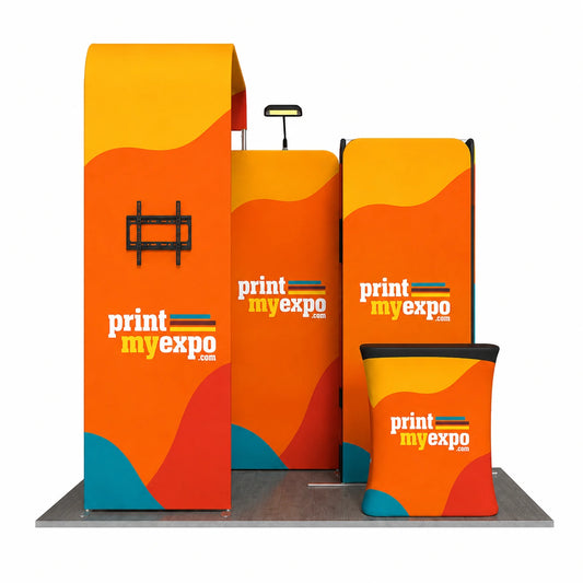 10x10ft Trade Show Booth Kit B8 with custom printed exhibition graphics