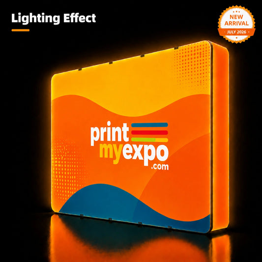 Custom 3D Straight Backdrop with round corners for trade show displays