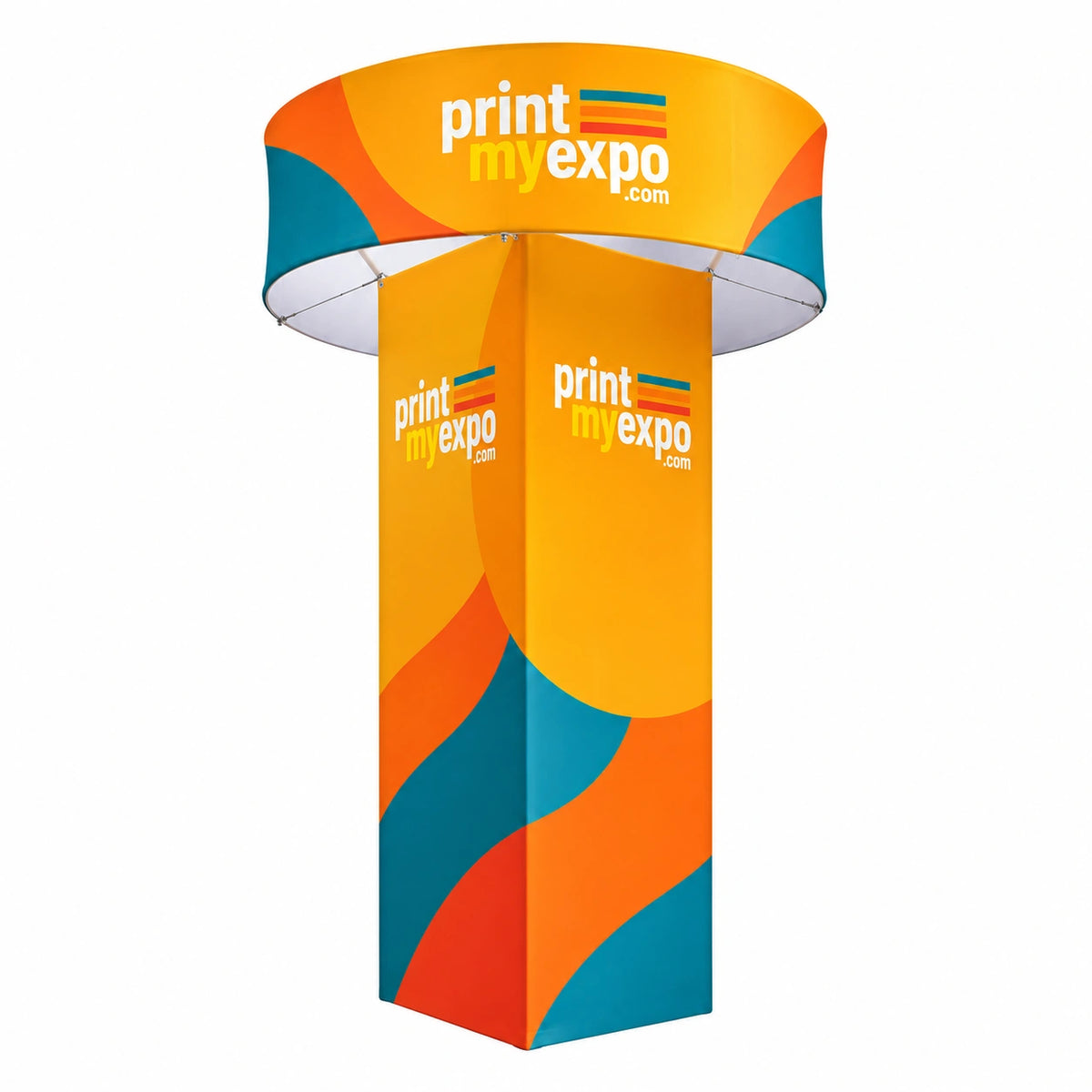 Square Trade Show Tower with Hanging Sign