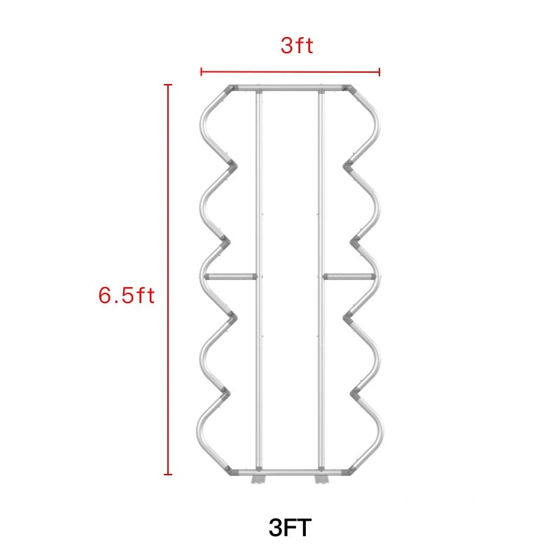 Lightweight party backdrop setup with stretch fabric graphics