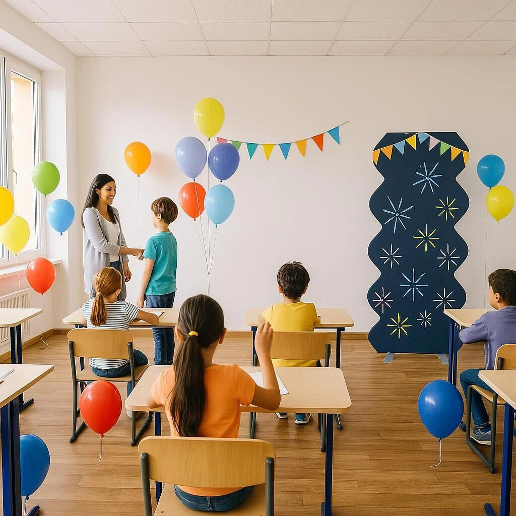 Corrugated spring stand backdrop decor used for parties and photo areas