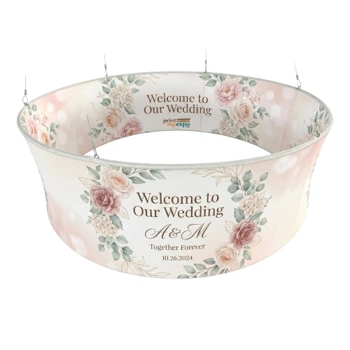 Hanging Wedding Welcome Circle Sign for entrance décor