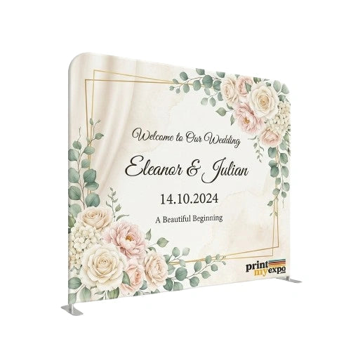 wedding decor fabric display stand for venue styling