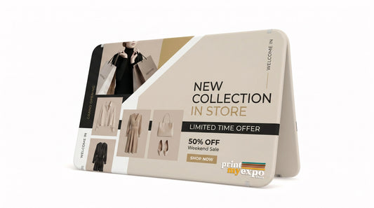 Storefront A-frame display stand for retail promotions