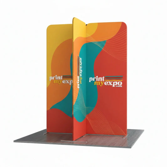 6.5x6.5ft magnetic modular fabric display E cross island layout