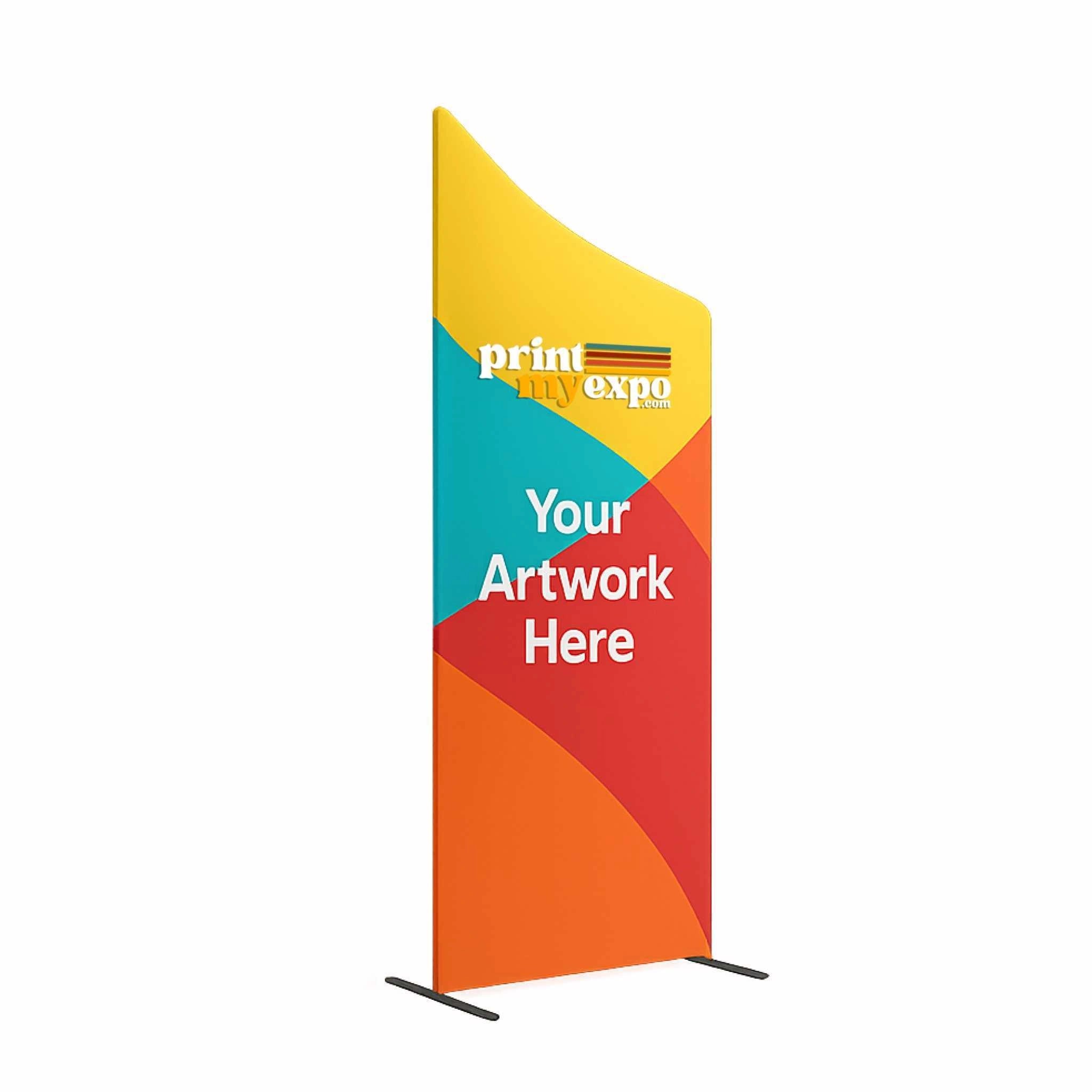 Magnetic concave slope fabric banner stand with curved tension fabric display