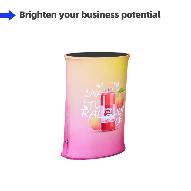 Portable spring up display counter with illuminated LED lighting