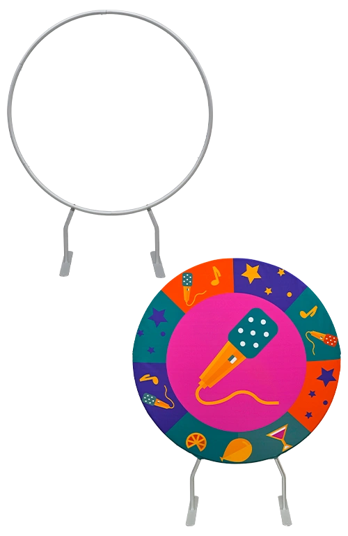 Custom printed round backdrop ideal for themed parties and event décor