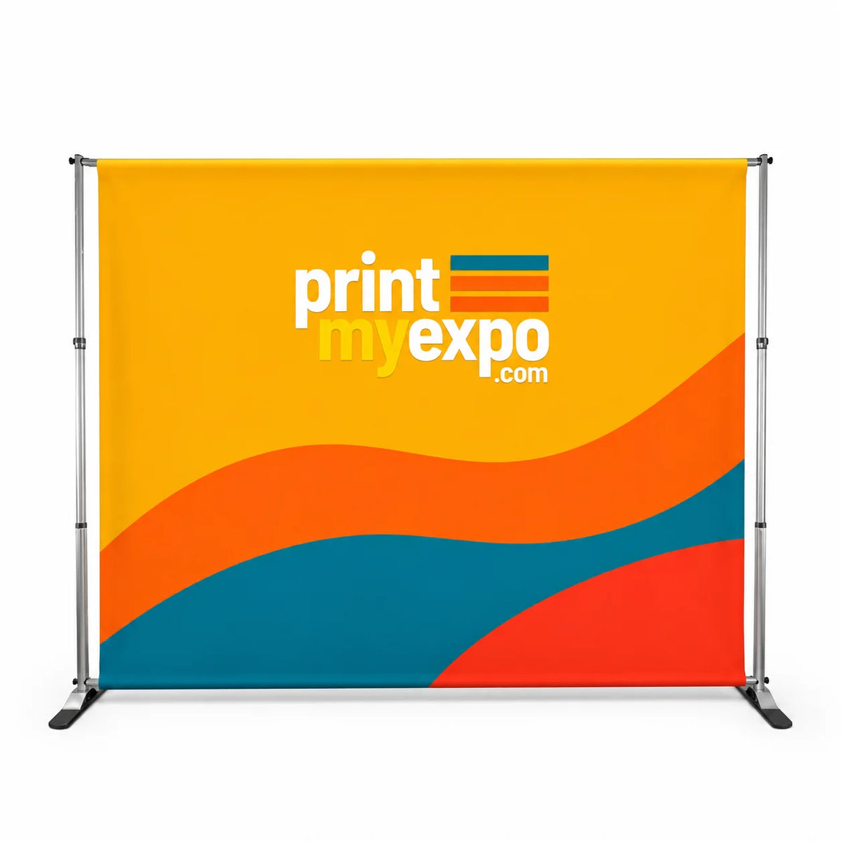 PrintMyExpo Step and Repeat Backdrop with custom logos for red carpets, sponsor walls, events, and media photography.