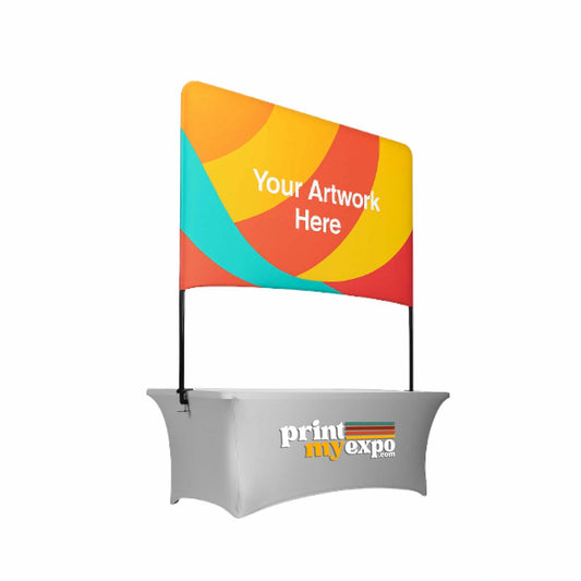 Table top banner display for trade shows and promotional counters