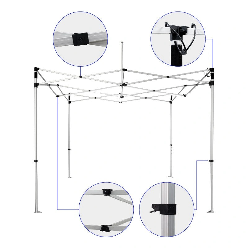 Lighted event canopy frame for festivals and outdoor marketing campaigns
