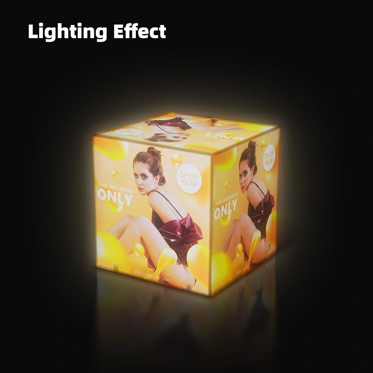 Illuminated Lighted 3D Cube Display for exhibition booths