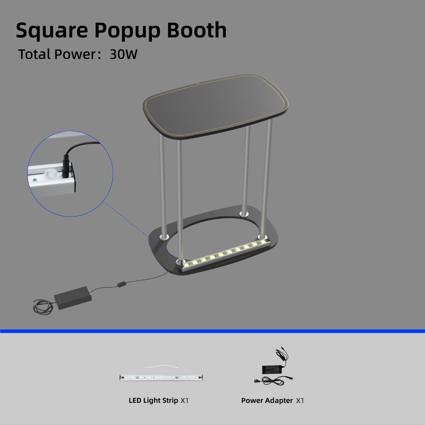 Premium Square Popup Booth display with high-quality fabric graphics for impactful brand presentations.