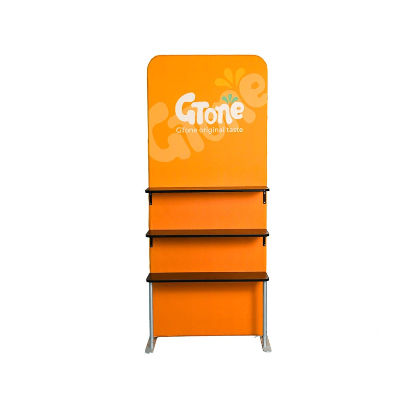 Tension fabric retail display setup for shopping malls