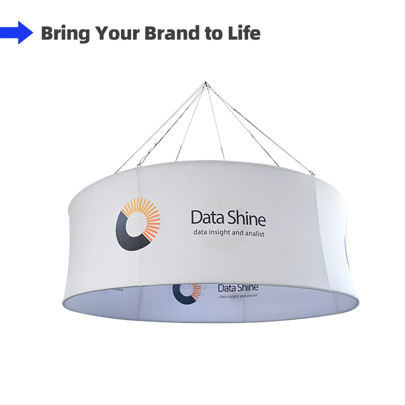 Custom printed circle hanging display for trade show booths