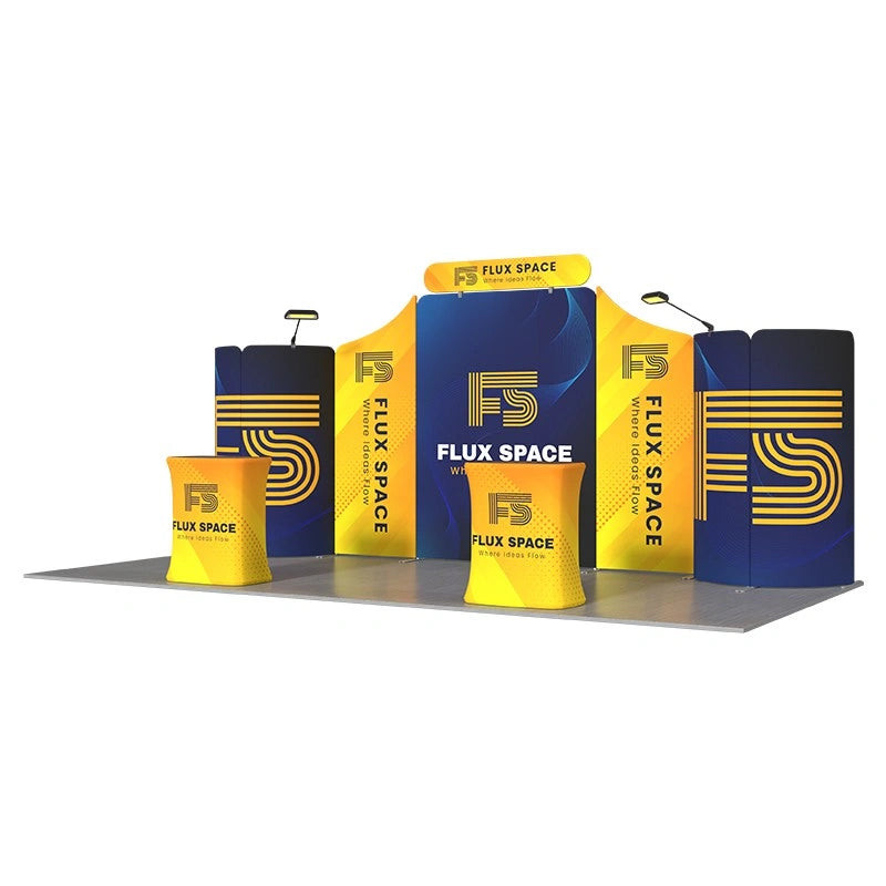 Custom 10x20 exhibition display designed to give products, services, and campaign messages dedicated presentation space