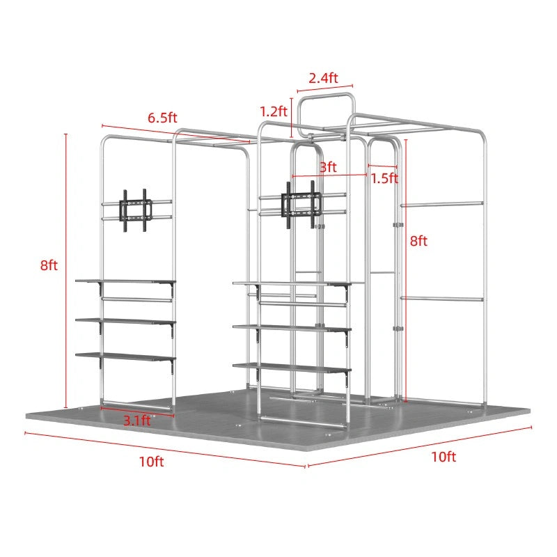 Trade show booth display system designed for conferences, product launches, and promotional events.