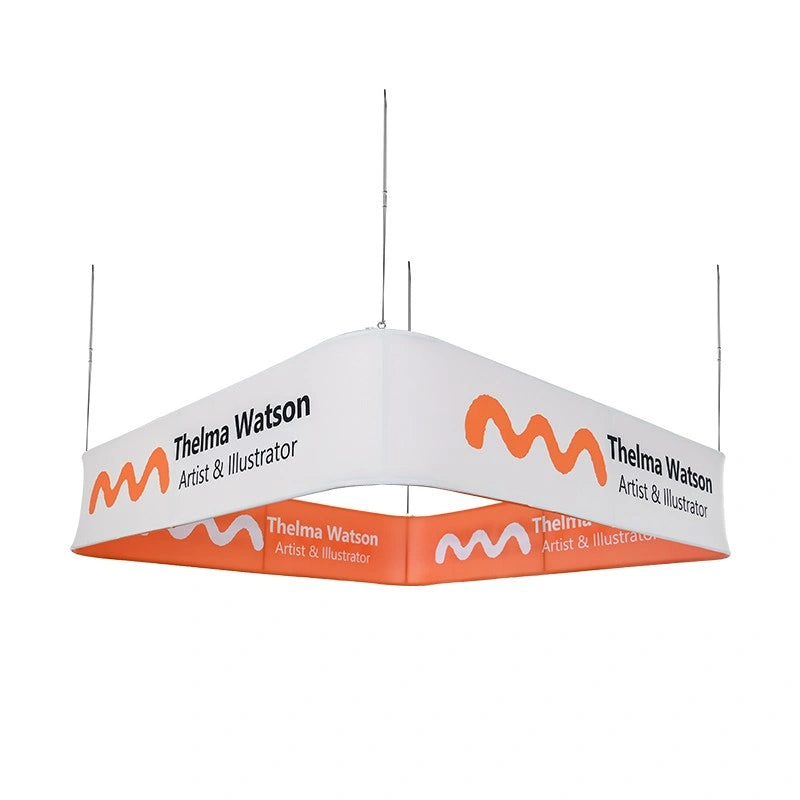 Rounded corner square hanging sign for expo booths