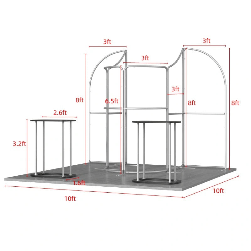 Business exhibition booth B12 featuring organized display areas for products, services, and marketing content