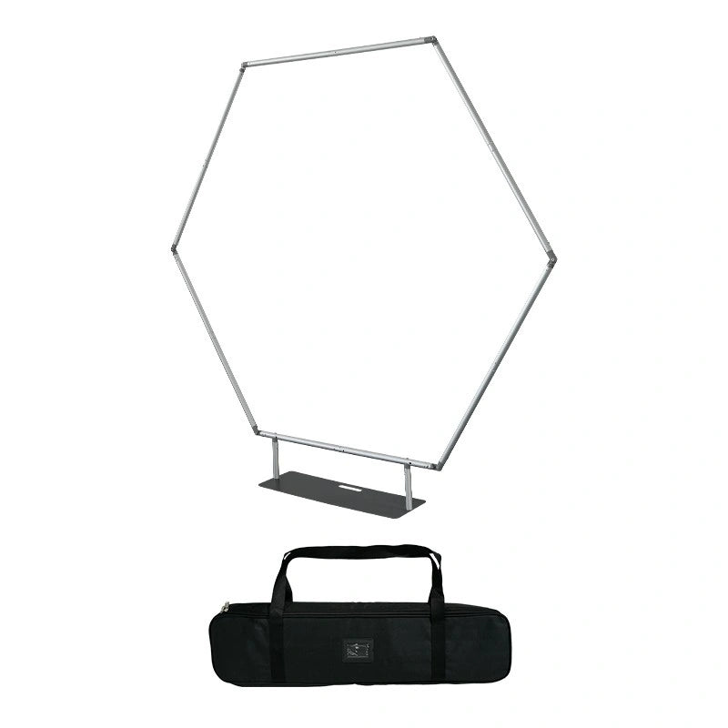 Custom Hexagon Backdrop with bold six-sided design for exhibitions, celebrations, product launches, and event photography