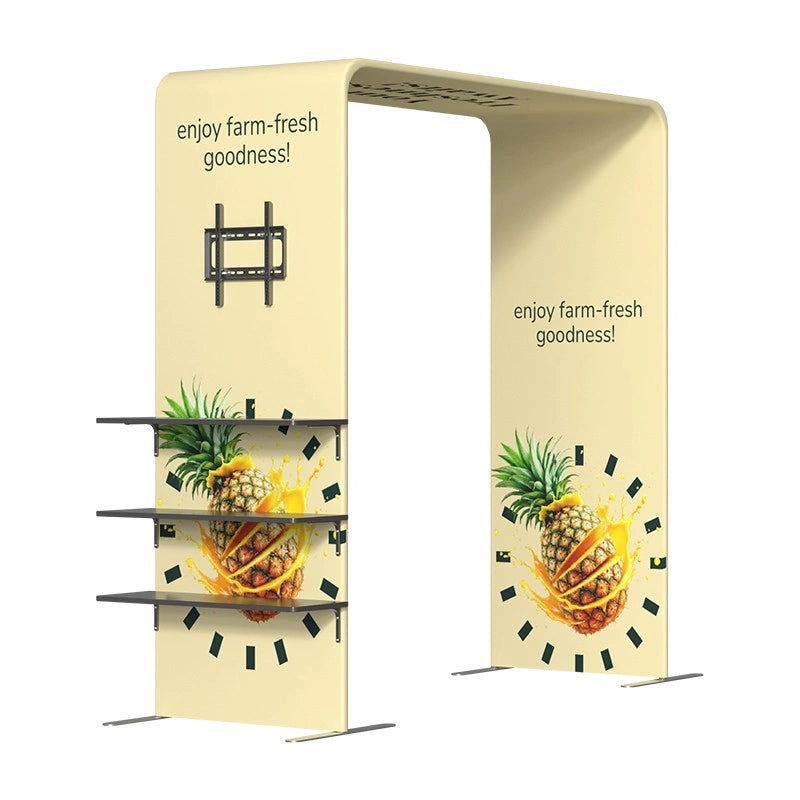 10x20 trade show display system with coordinated graphics for organized visitor engagement at busy exhibitions